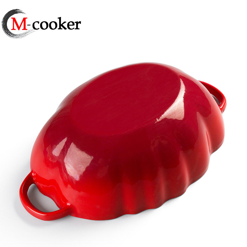 cast iron special shape enamel pot tomato shape casserole with high quality knob