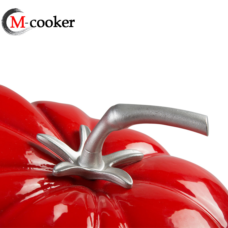 cast iron special shape enamel pot tomato shape casserole with high quality knob