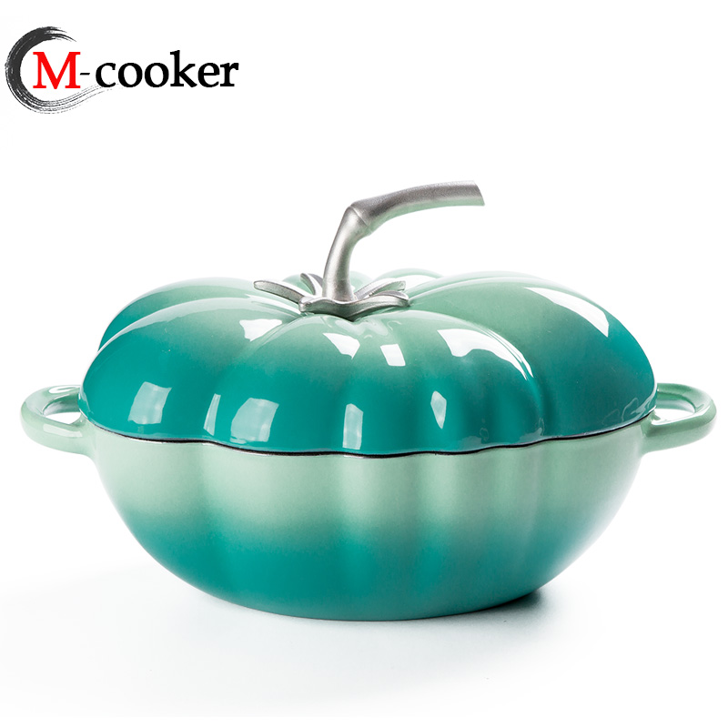 cast iron special shape enamel pot tomato shape casserole with high quality knob