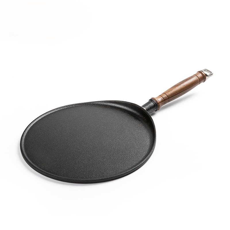 28cm Cast iron fry pan with wooden handle