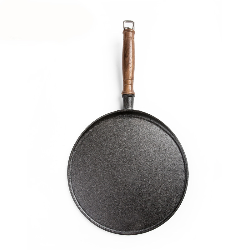 28cm Cast iron fry pan with wooden handle