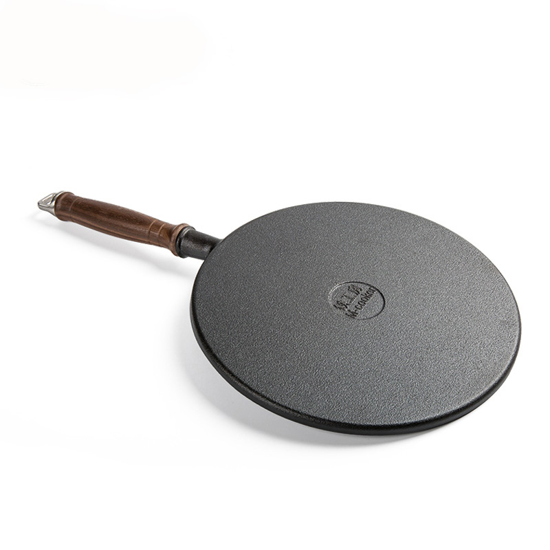 28cm Cast iron fry pan with wooden handle