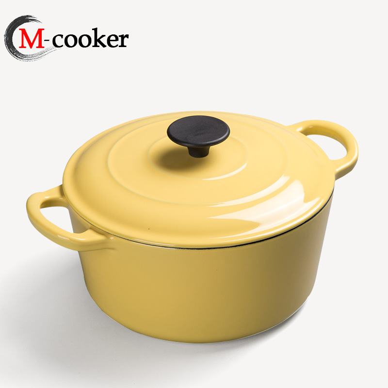 cast iron high quality casserole pot with enamel coating and bakelite knob