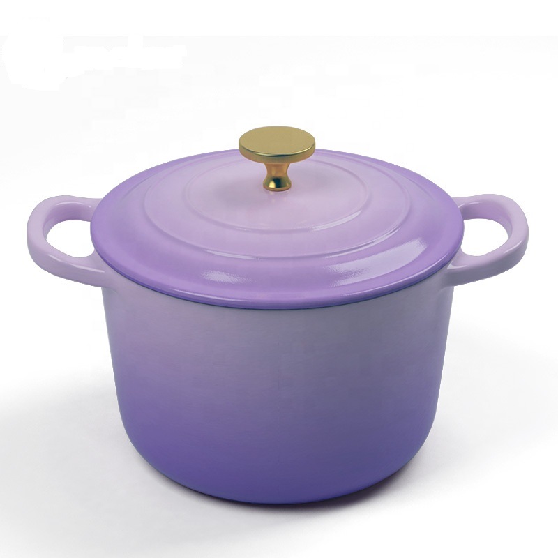 high quality cast iron deep pot casserole with enamel coating