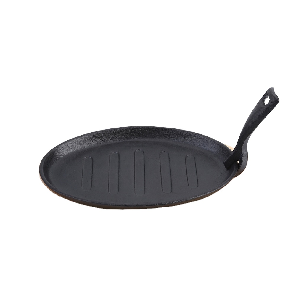 Pre-seasoned coating cast iron sizzling plate size 23*17cm