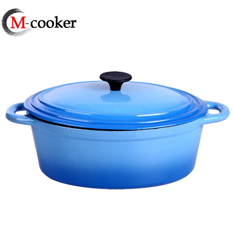 Cast iron classic enamel coating oval shape casserole pot