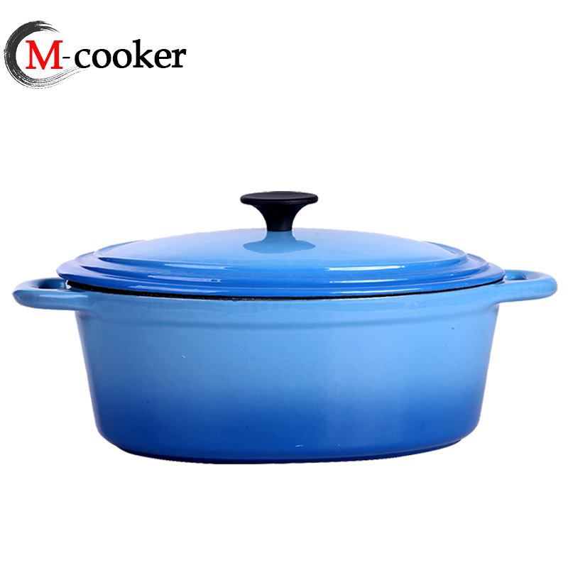 Cast iron classic enamel coating oval shape casserole pot