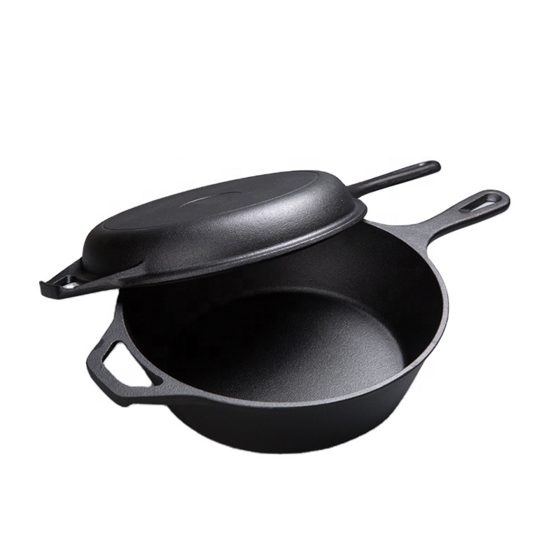 cast iron preseasoned combo cooker pan