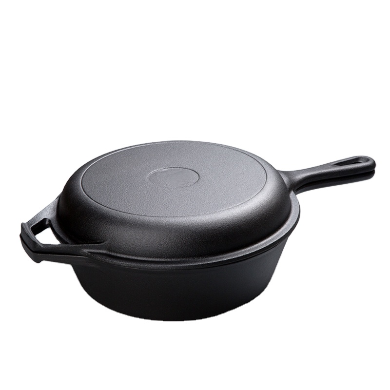 cast iron preseasoned combo cooker pan