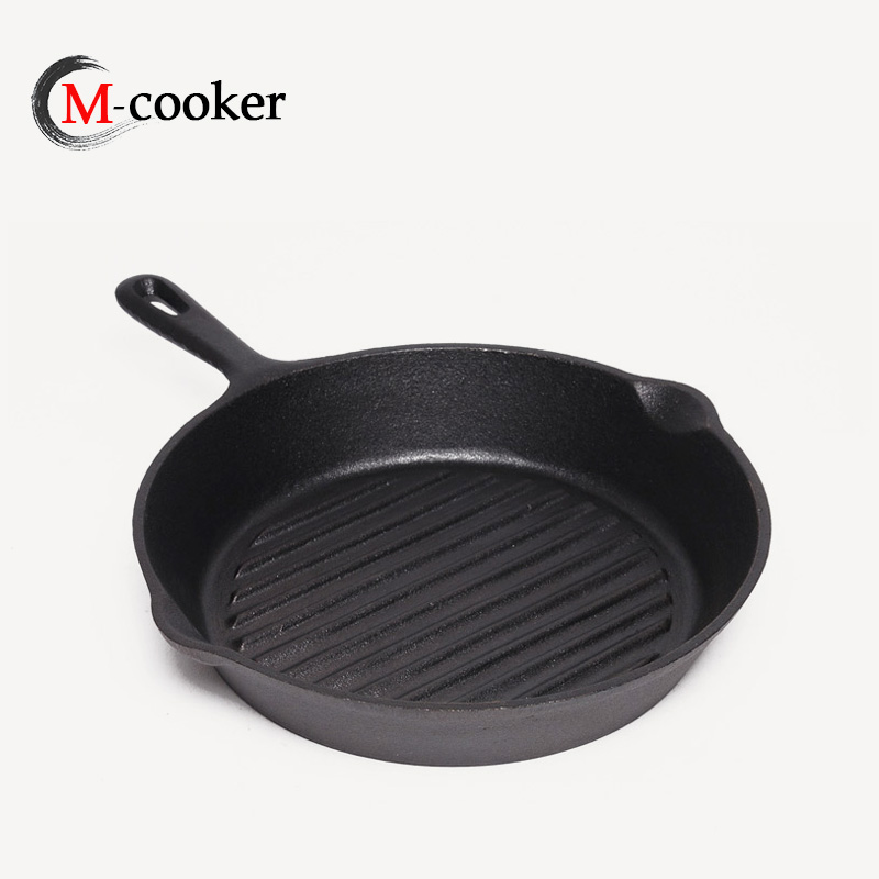 Round cast iron grill pan