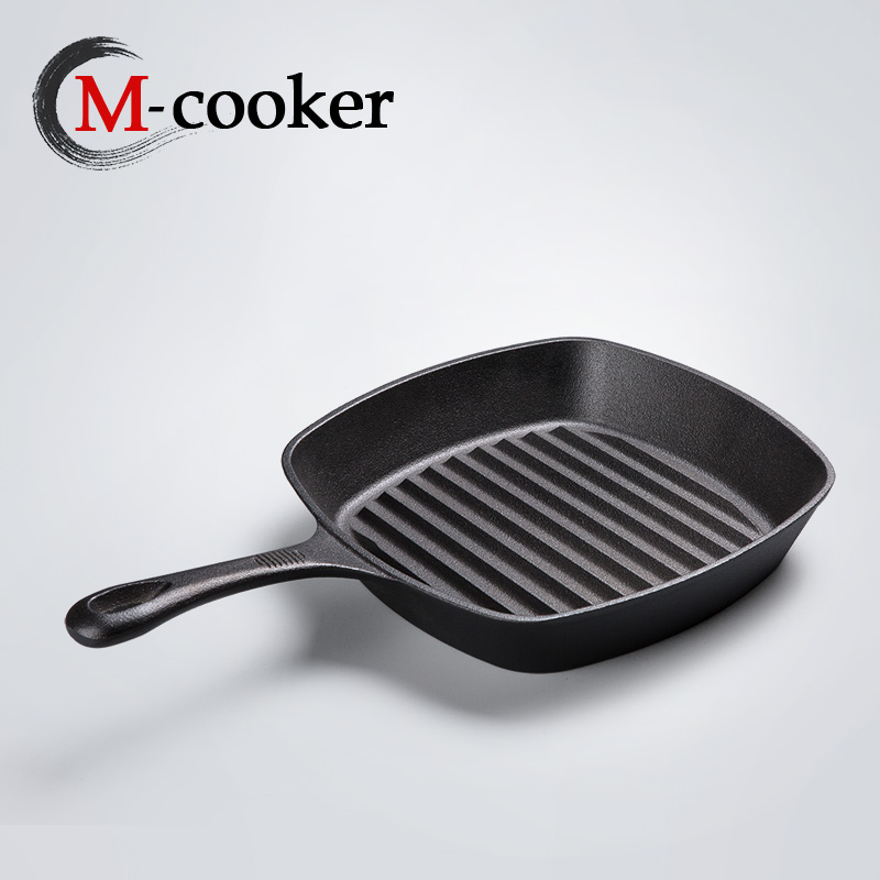 Cast iron square grill pan