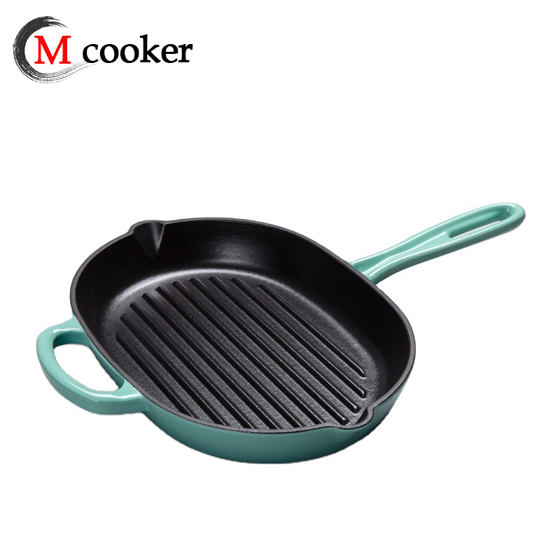 32cm Cast iron oval grill pan