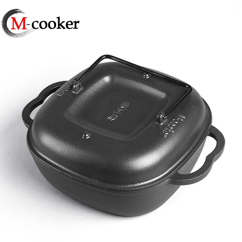 25cm Cast iron baking grill pan