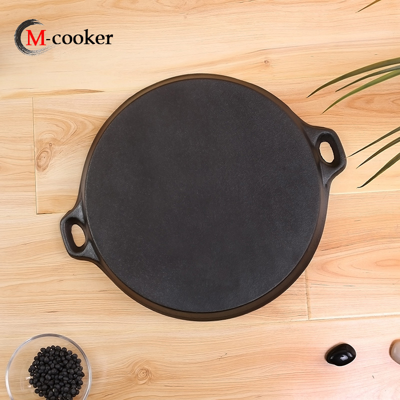 Cast iron round grill griddle pan