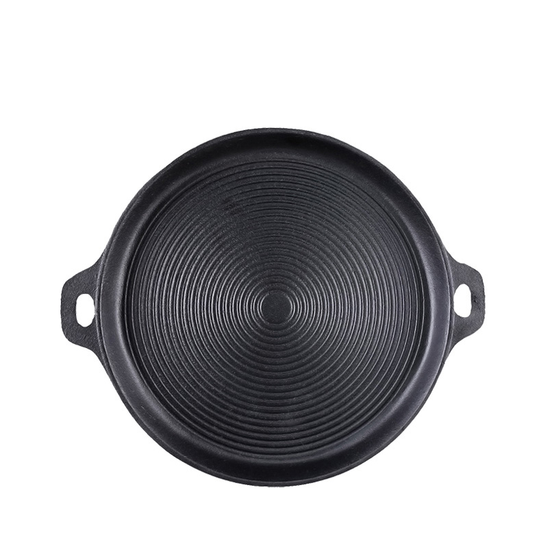 Cast iron round grill griddle pan