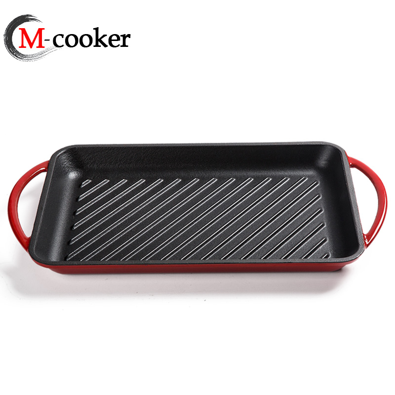 Cast iron enamel griddle