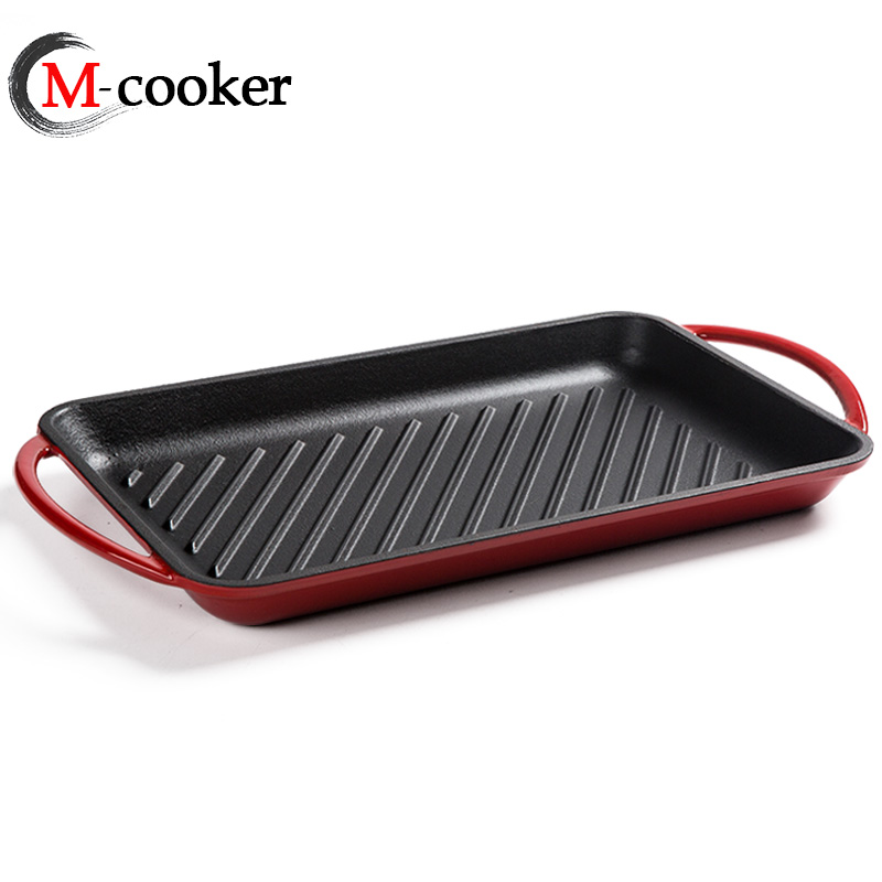 Cast iron enamel griddle