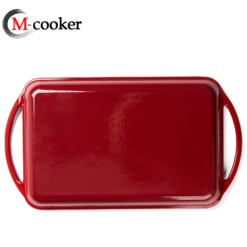 Cast iron enamel griddle