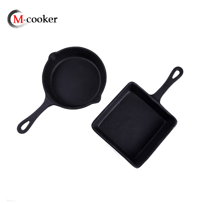 Cast iron mini fry pan set