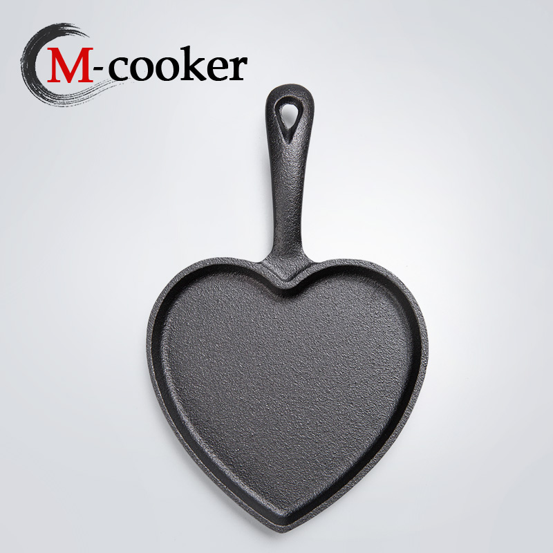 Cast iron mini fry pan with heart shape