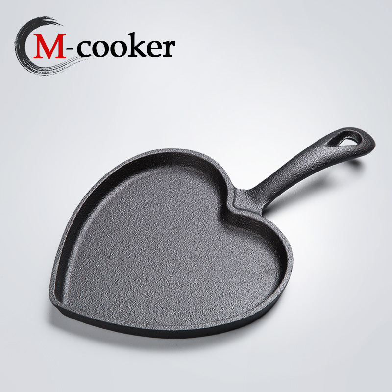 Cast iron mini fry pan with heart shape