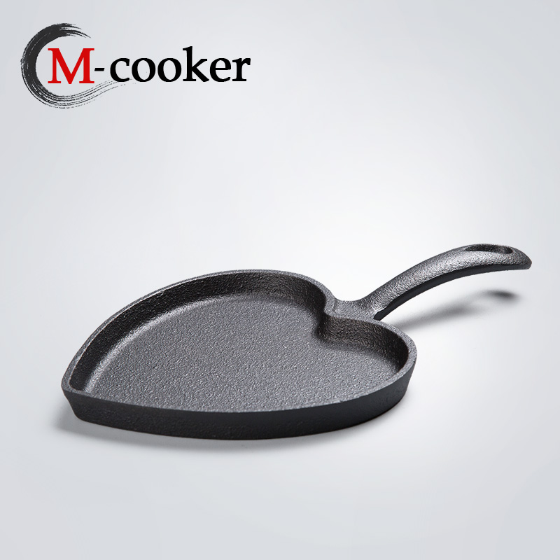 Cast iron mini fry pan with heart shape