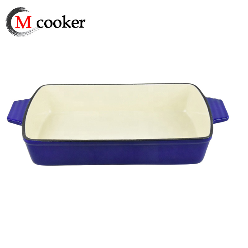 Cast iron enamel sqaure dish pan