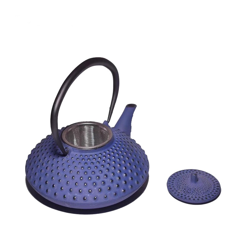 Monolithic casting iron teapot with flat bottom